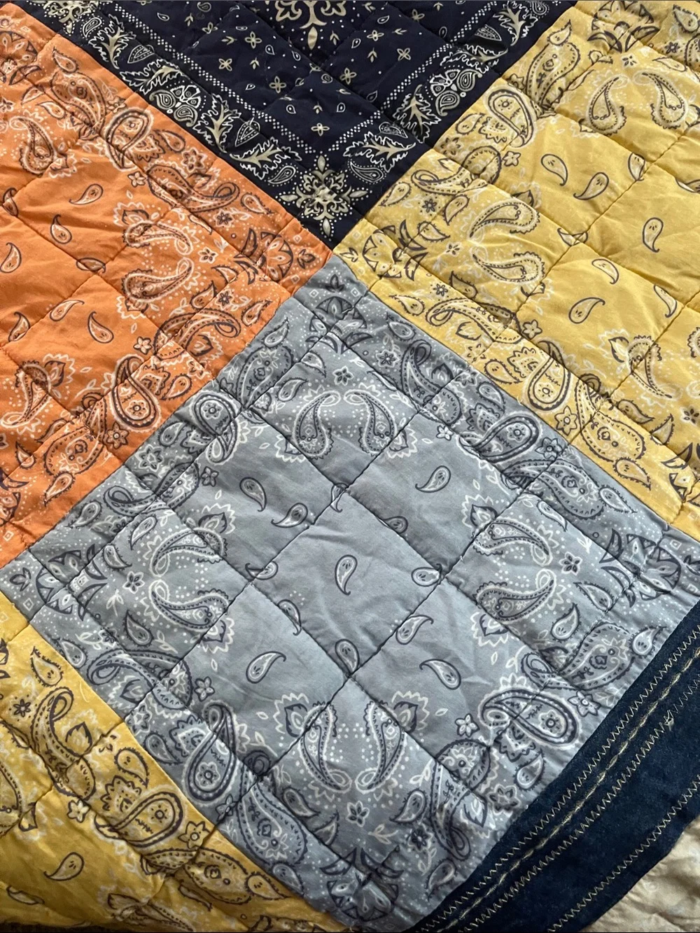 Paisley Cotton Bedspread Multi Colored Reversible Light Gray king